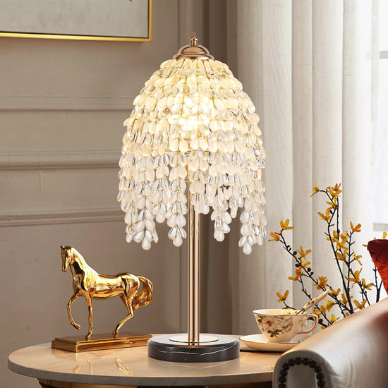 Elegant Vintage Waterfall Design Lamp with Crystal Bead String Shades
