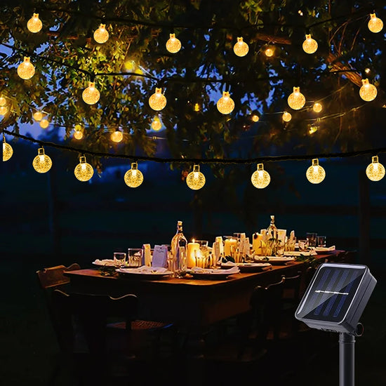 Solar Bubble Ball String Lights with 8 Lighting Modes