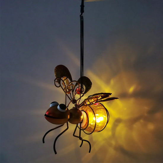 Solar Iron Insect with LED Fairy Light