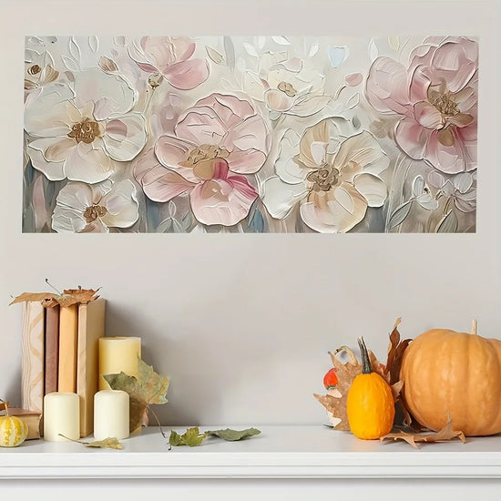 Elegant Abstract Pink Floral Canvas Art
