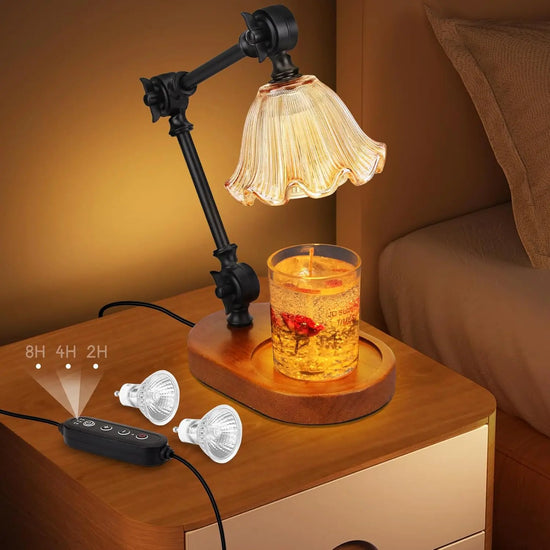 Dimmable Candle Warmer Lamp with Adjustable Height and Timer
