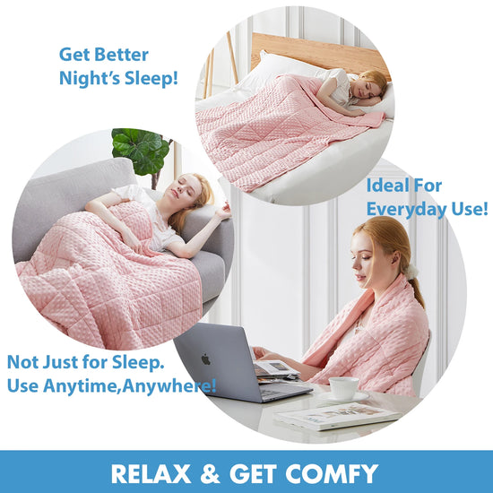 Pink Breathable Soft Minky Weighted Throw Blanket