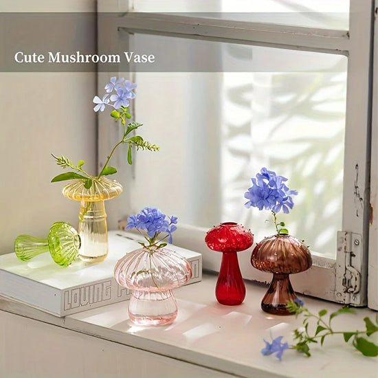 Mini Plant Mushroom Glass Vase