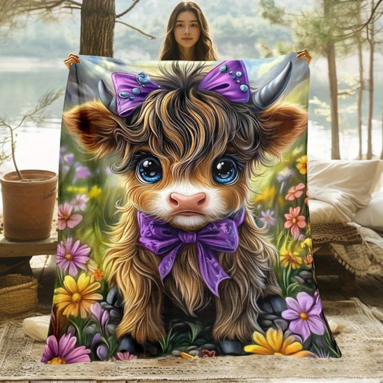 Highland Cow Fleece Blanket
