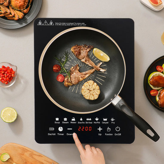 Portable Electric Induction Cooktop with 8 Power Levels  and Touch Control Burner