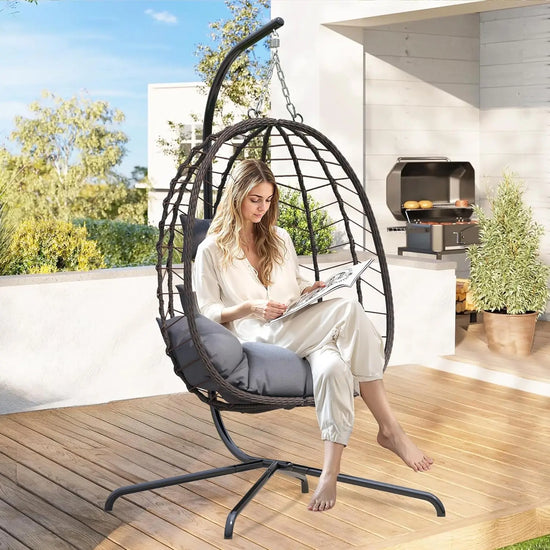 Hanging Basket Swinging Egg Chair with Cushion