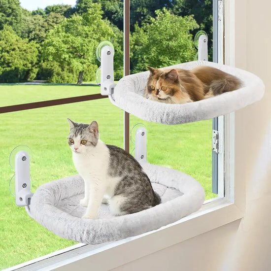 2 Pack Bolstered Foldable Cat Hammock with Metal Frame