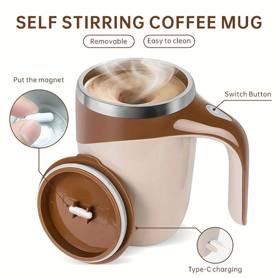 Automatic rechargeable Mixing Cup with Magnetic Rotary Base