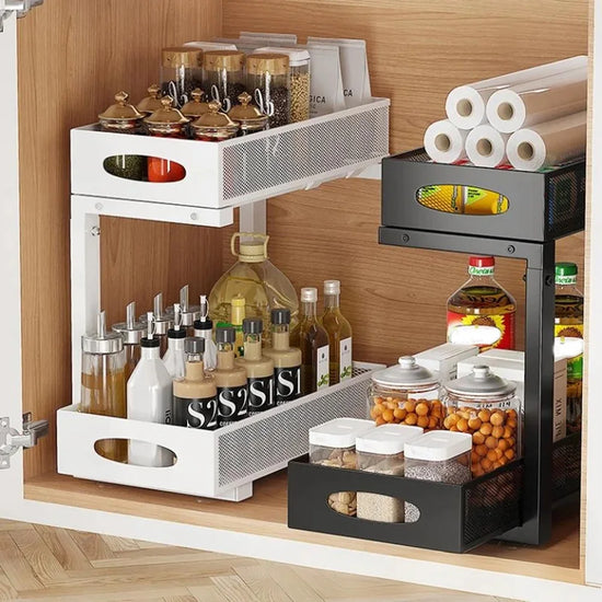 2 Tier Adjustable Height Under Sink Organizer