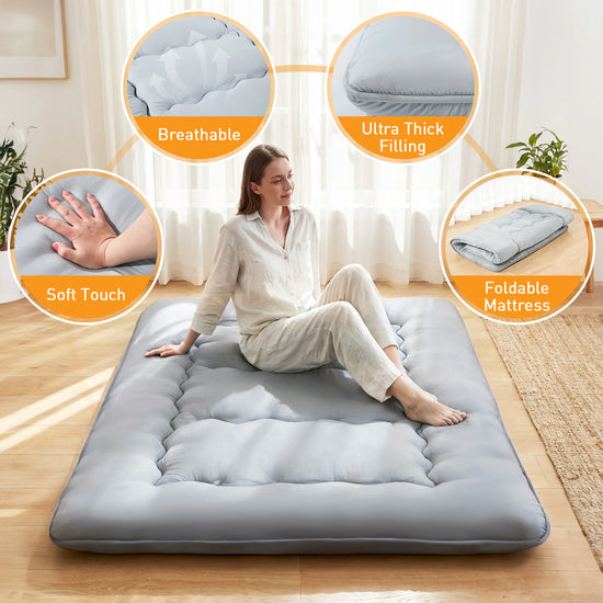 Foldable 4 Inch Thick Soft Bed Mattress Topper