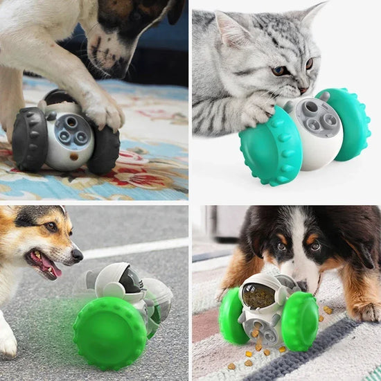 Interactive Tumbler Balance Car Slow Pet Food Dispenser