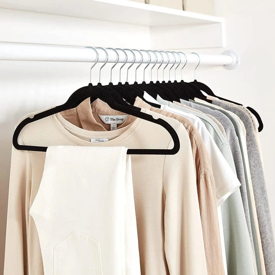 Non-Slip Slim Velvet Suit Clothes Hangers, Pack of 30