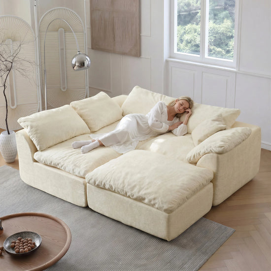 Oversized Modern Modular Cloud Couch Oversized with Removable Cushions