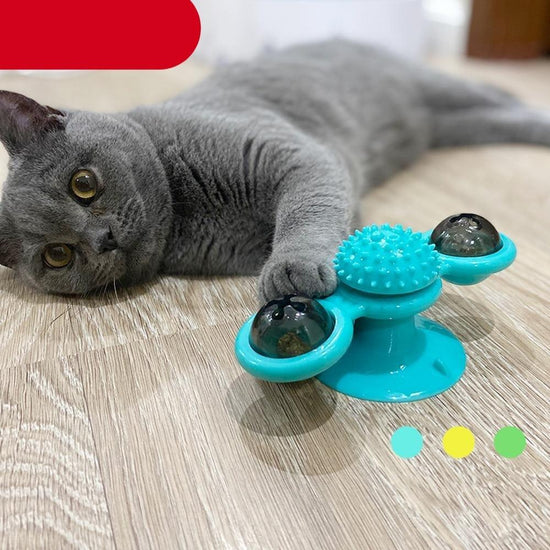 Rotating Massage Cat Windmill with Catnip Ball